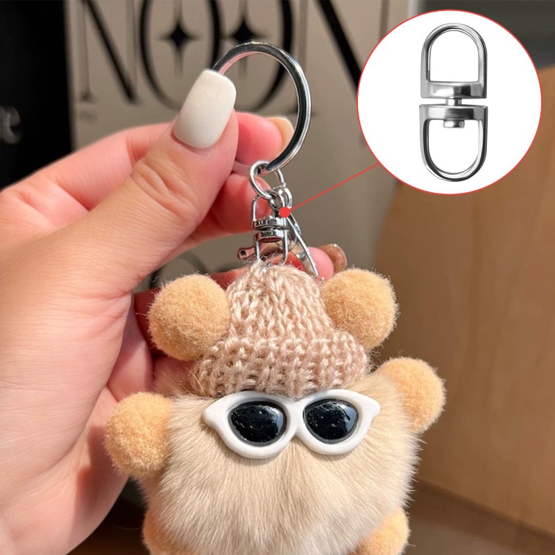 Rddconkit 100pcs Double End Design Swivel Key Ring Connector, Double Opening Swivel Clasp Swivel Joint Pendant Clasp Lanyard Key Ring Backpack Jewellery Keychain DIY Craft Making Accessories - Image 5